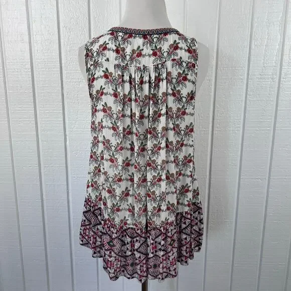 Patrons of Peace Boho Peplum Tank Floral Festival Top Hippie Women M - Picture 6 of 8